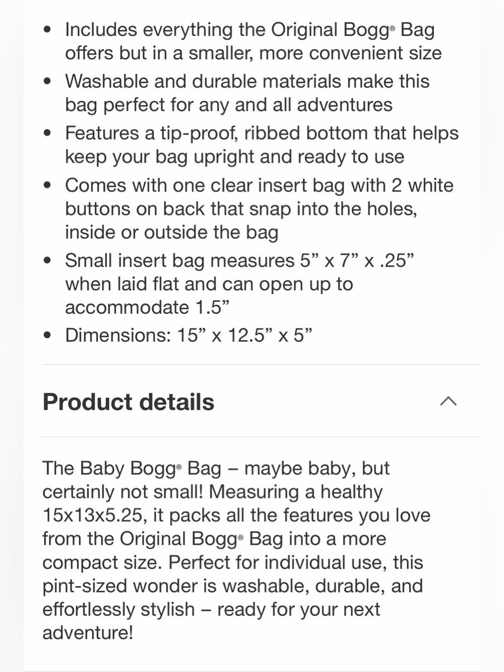 15” medium sized Bogg Bag Baby Bogg Tote Bag Seas the Day - Picture 6 of 6